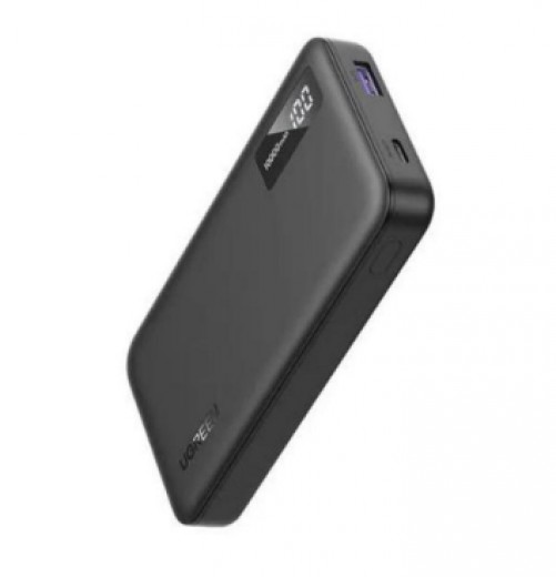 Power Bank Ugreen 10000 mAh, USB-A, USB-C, Indicador Led, Carga Rapida 20W, Negro