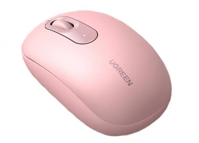 Mouse Optico Ugreen, 2400 DPI, RF inalambrico, USB-A, 10 M, Rosa