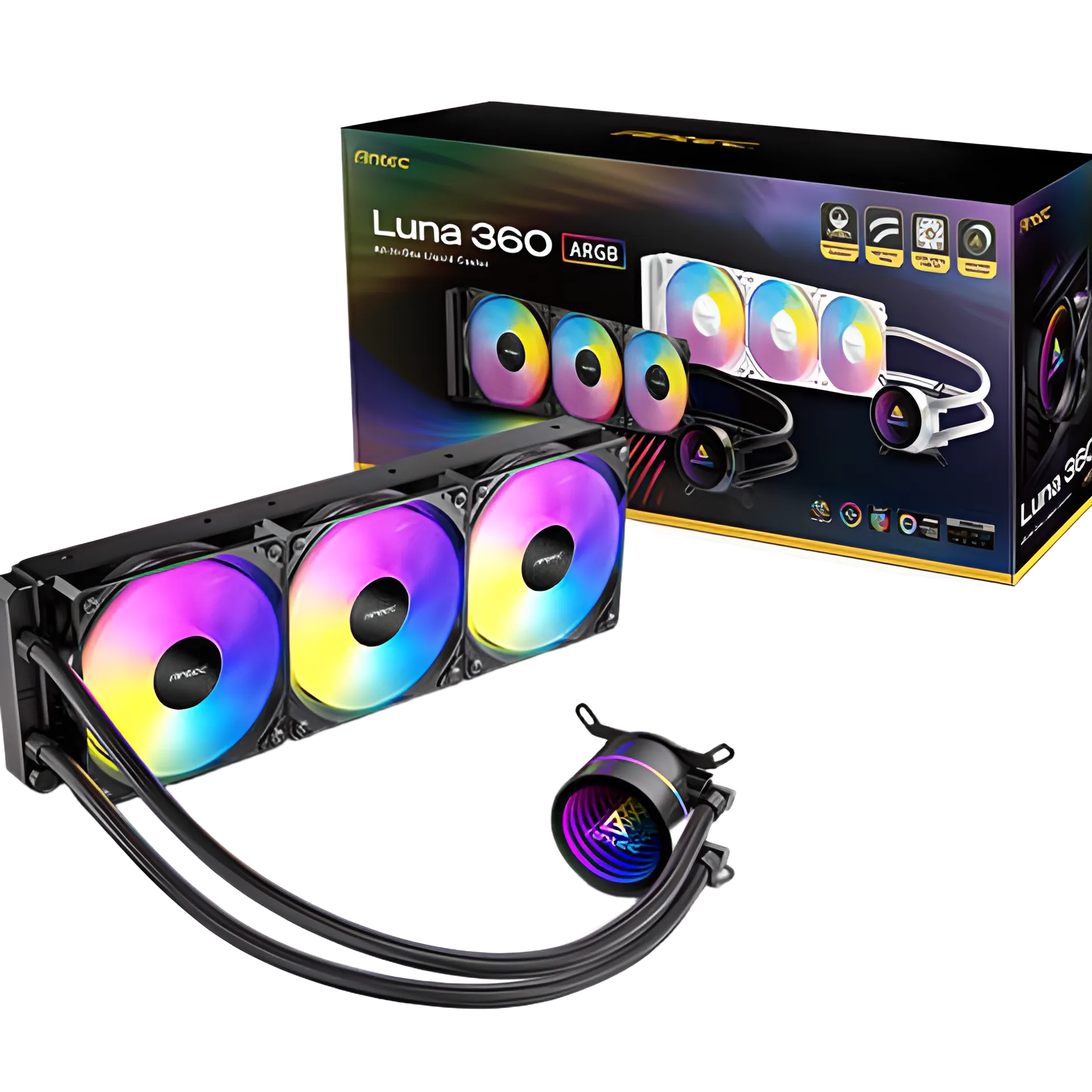 Miniatura 3 de Enfriamiento liquido Antec Luna 360 ARGB, 3x120mm, intel/AMD, Negro