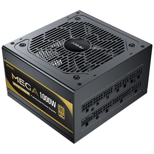 Fuente de poder Antec MEGA, 1000 W, 80 Plus GOLD, Full Modular, ATX 3.1, PCIe 5.1, Negra