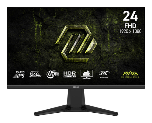 Monitor MSI MAG 245F X24 LCD, 23.8, Full HD, Rapid IPS, 240 Hz, 0.5 ms, Negro