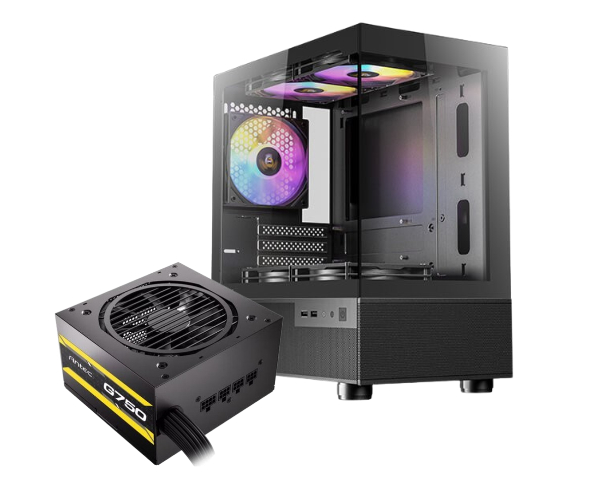 Gabinete Antec CX200M RBG ELITE, Mini Tower + fuente 750W, 80 PLUS GOLD, Semi-Modular