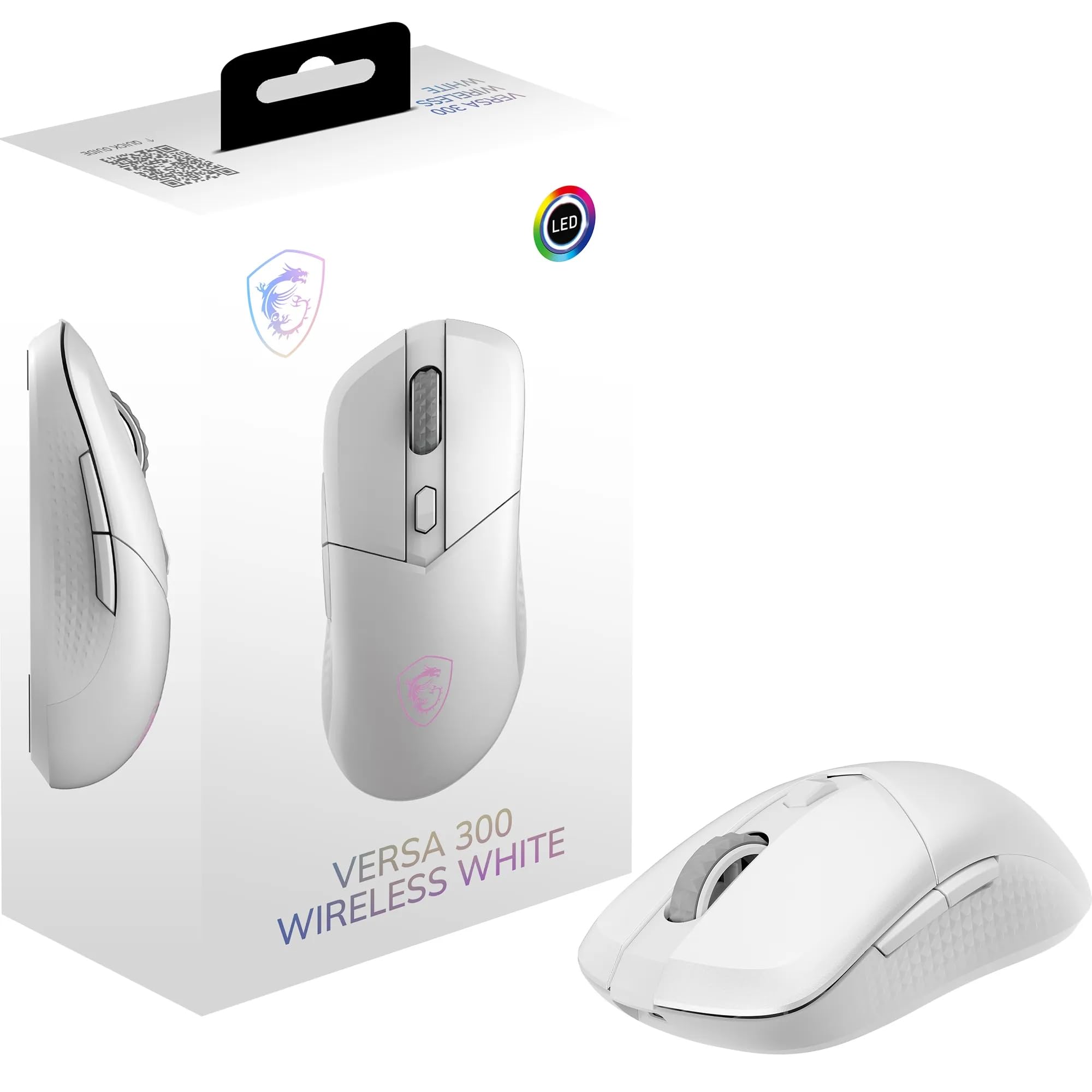 Miniatura 3 de Mouse Optico MSI VERSA 300, 6 Botones, 8000 DPI, RF Wireless, Bluetooth, Blanco