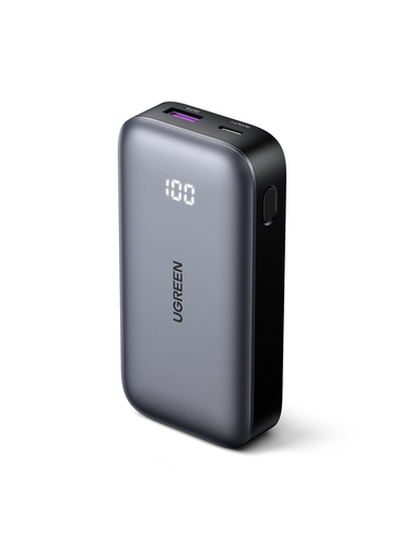 Miniatura 3 de Power Bank Mini Ugreen 10000 mAh, USB-A, USB-C, Indicador Led, Carga Rapida 30W, Gris
