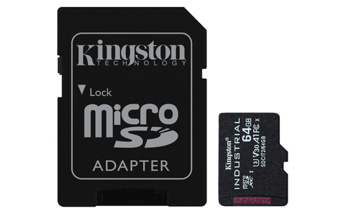 Memoria MICROSDXC Kingston Technology Industrial 64 GB, Velocidad 100 MB/s, Clase 10
