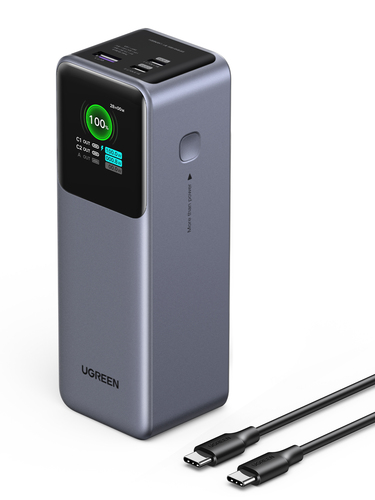 Miniatura 2 de Power Bank Ugreen 25000mAh, hasta 140W, Pantalla Inteligente, 1x USB-A, 2x USB-C, Gris