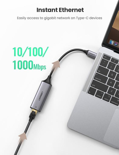 Miniatura 2 de Adaptador de Red Ugreen USB-C a RJ45, 1000 Mbit/s, Plata