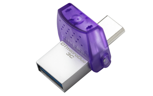 Miniatura 2 de Memoria USB Kingston DataTraveler MicroDuo 3C, 64GB, USB 3.0 A/C, Morado
