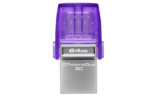 Miniatura 3 de Memoria USB Kingston DataTraveler MicroDuo 3C, 64GB, USB 3.0 A/C, Morado