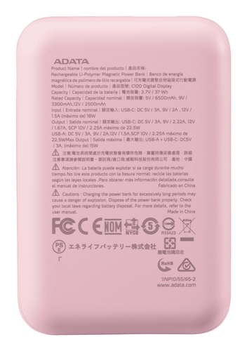 Miniatura 2 de Power Bank ADATA C100 10000 mAh, USB, Rosa