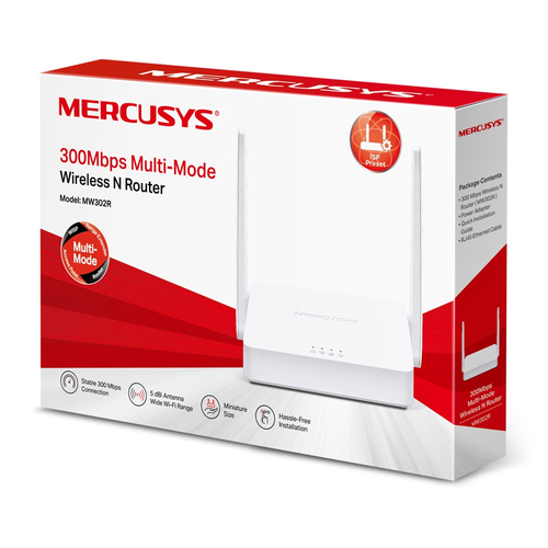 Miniatura 4 de Ruteador Inalambrico Mercusys MW302R Wi-Fi 4 (802.11n), 3 RJ-45, 300 Mbit/s, Blanco