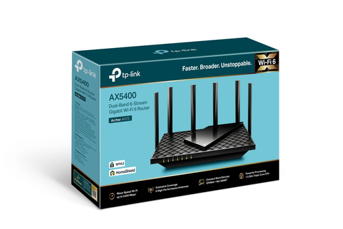 Miniatura 4 de Ruteador Inalambrico TP-Link Archer AX72 6 ant., Wi-Fi 6 (802.11ax), 4 RJ-45, 5400 Mbit/s, Negro
