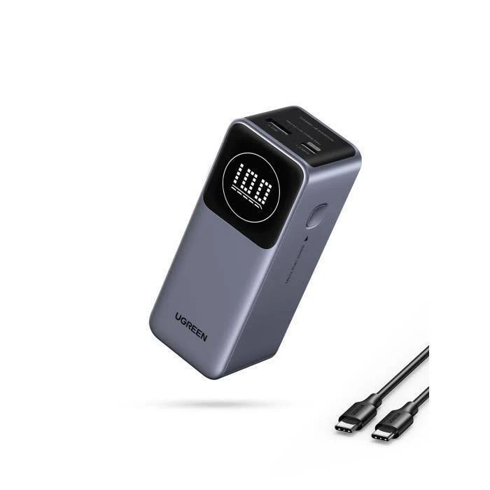 Miniatura 3 de Power Bank Ugreen Nexode 12000mAh, hasta 100W, Pantalla Inteligente, 1x USB-A, 1x USB-C, Gris