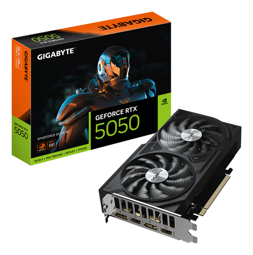 Tarjeta de Video GIGABYTE GeForce RTX 5050 WINDFORCE OC V2 8G, 8 GB, 128 Bit, GDDR6, PCI Express 5.0