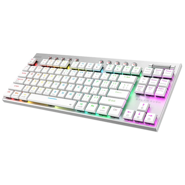 Miniatura 2 de Teclado Expert KG959 Inalambrico Blanco, Estructura Metalica, Windows , Mac, Android, Espanol, Mecanico, Switch BROWN, RGB.