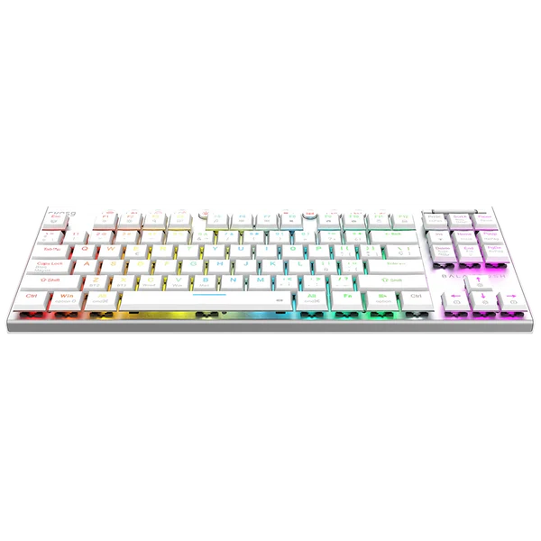 Miniatura 3 de Teclado Expert KG959 Inalambrico Blanco, Estructura Metalica, Windows , Mac, Android, Espanol, Mecanico, Switch BROWN, RGB.