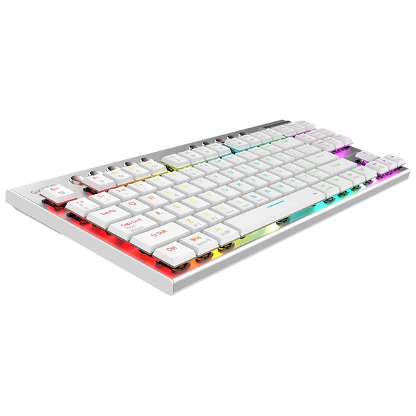Miniatura 4 de Teclado Expert KG959 Inalambrico Blanco, Estructura Metalica, Windows , Mac, Android, Espanol, Mecanico, Switch BROWN, RGB.