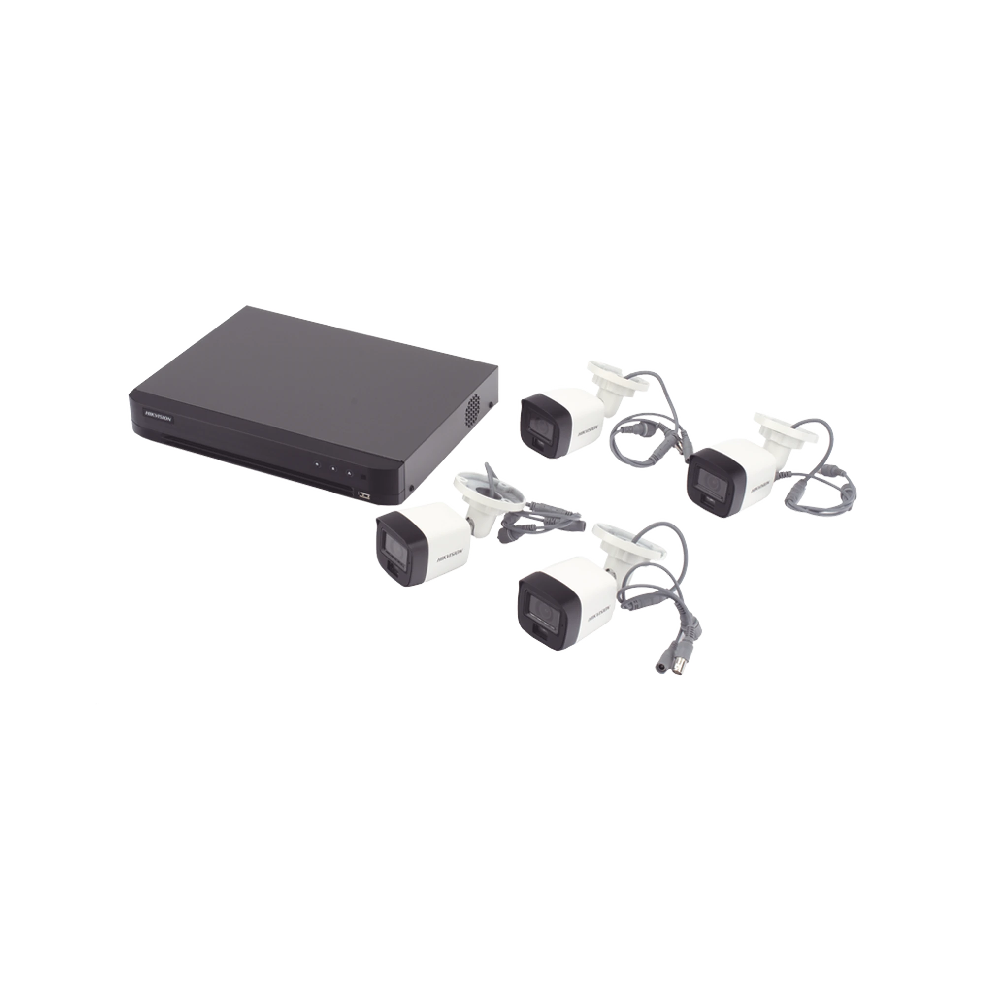 Kit de Vigilancia Hikvision CCTV, DVR 4 Canales, 4 Camaras bala 5MP 3K, accesorios de instalacion