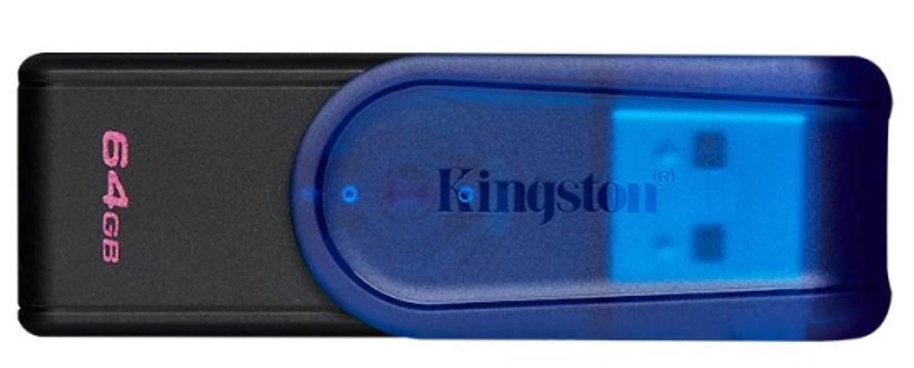 Memoria usb kingston datatraveler EXODIA S, 64 gb, usb 3.0, Azul