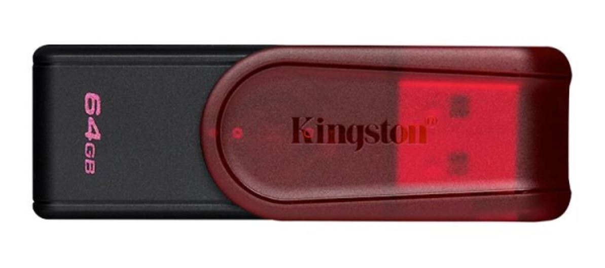 Memoria usb kingston datatraveler EXODIA S,  64gb 3.0 gen 1, tapa giratoria, Rojo
