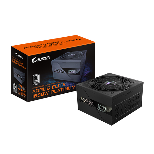 Fuente de Poder AORUS ELITE AE1000PM, 1oooW, 80 PLUS Platinum, Modular, 24-pin ATX, 120mm, 1000W