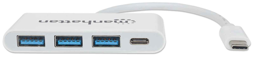 Miniatura 3 de Hub Manhattan 4 Puertos, Interfaz USB-C, 3x USB-A, 1x USB-C, 5 Gbit/s, Blanco