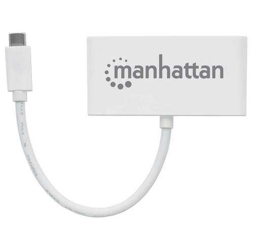 Miniatura 4 de Hub Manhattan 4 Puertos, Interfaz USB-C, 3x USB-A, 1x USB-C, 5 Gbit/s, Blanco