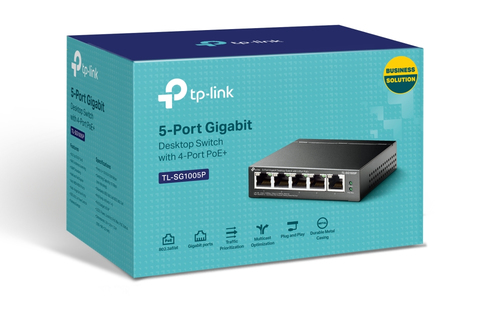 Miniatura 2 de Switch TP-Link TL-SG1005P No administrado, RJ-45 5, Gigabit Ethernet (10/100/1000), 4 POE, Negro