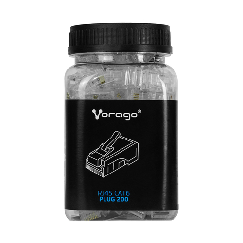 Plug Vorago Rj45 Cat6 Bote 100 Pzas (plug-200)
