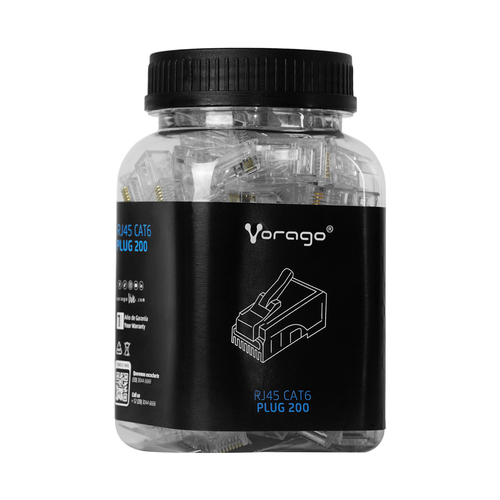 Miniatura 2 de Plug Vorago Rj45 Cat6 Bote 100 Pzas (plug-200)