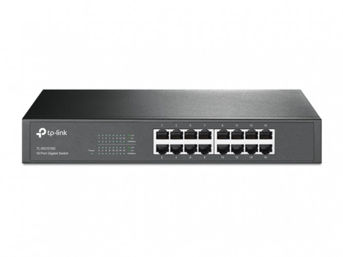 Switch TP-Link TL-SG1016D No administrado, L2, RJ-45 16, Gigabit Ethernet (10/100/1000), Negro
