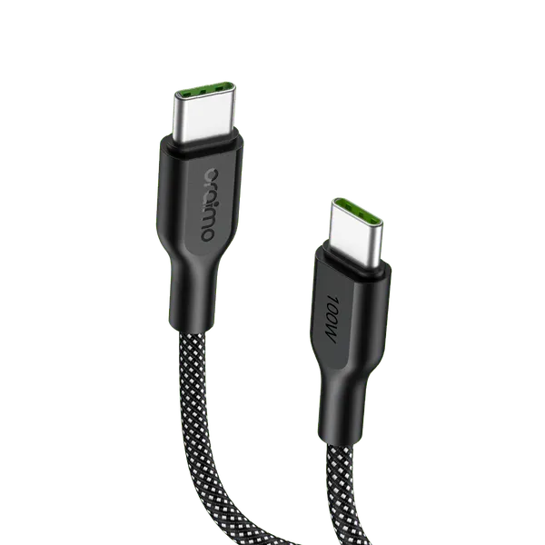 Cable Oraimo BraidLine OCD-1525CC, 100W, USB-C a USB-C, 1M, Negr0