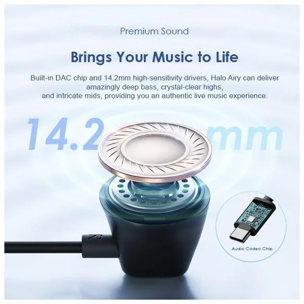 Miniatura 3 de Audifonos Alambricos Oraimo Halo Airy OEP-650, USB-C, 1.2M, Negro