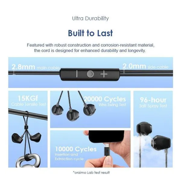 Miniatura 4 de Audifonos Alambricos Oraimo Halo Airy OEP-650, USB-C, 1.2M, Negro