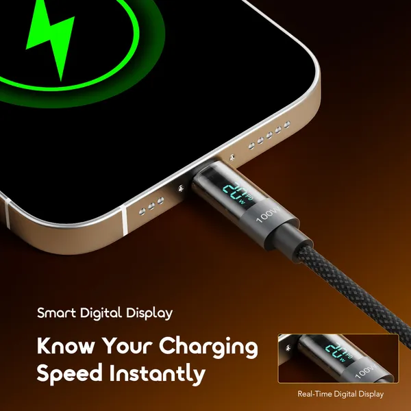 Miniatura 5 de Cable Oraimo GigiLine OCD-175CC, 100W, USB-C a USB-C, 1.2M, Carga rapida, Negro