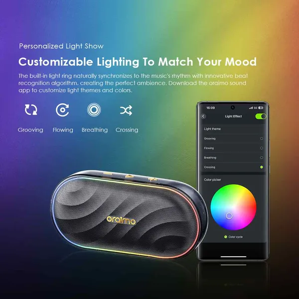 Miniatura 4 de Bocina Inalambrica Oraimo SpaceBox OBS-382, 8W, RGB, Gris