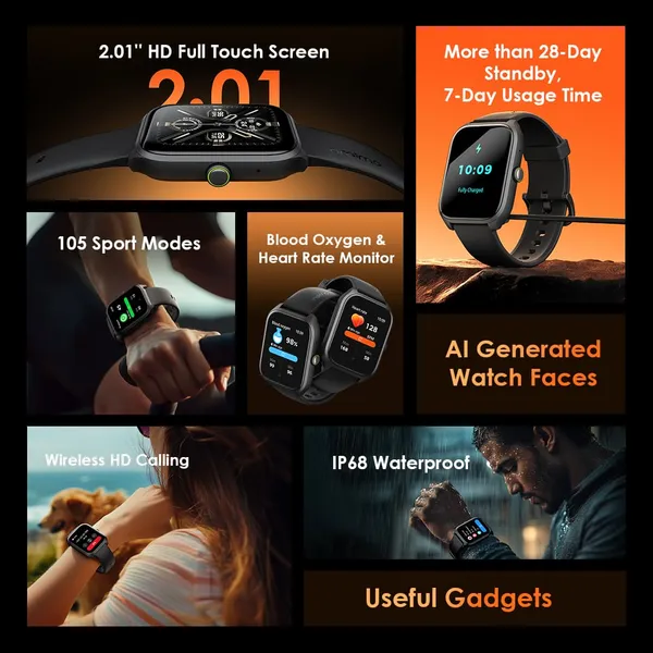 Miniatura 2 de Smart Watch Oraimo Watch 5 Lite OSW-804, 2.01, Hasta 7 dias  300 mAh , Impermeable IP68, Rosa