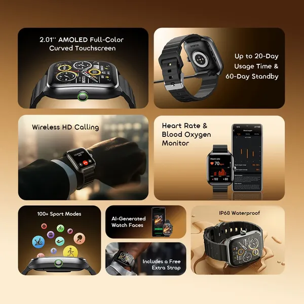 Miniatura 2 de Smart Watch Oraimo Watch Nova 2 OSW-814, 2.01 Curva, 350 mAh, Impermeable, Gris