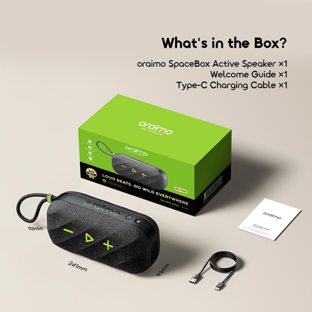 Miniatura 5 de Bocina Inalambrica Oraimo SpaceBox Active OBS-680, 25W, Resistente al agua, Hasta 14 horas , Negro