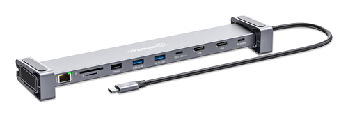 Miniatura 5 de Docking Station MANHATTAN 190398 USB-C con 10 puertos, MST, 2x HDMI, 3x USB-A, USB-C PD, RJ-45, SD/microSD