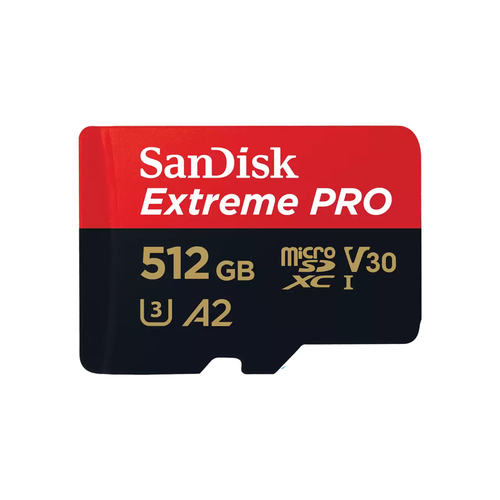 Memoria Micro SD SanDisk Extreme Pro 512GB, UHS-I Clase 10, Velocidad 200 MB/s, con Adaptador