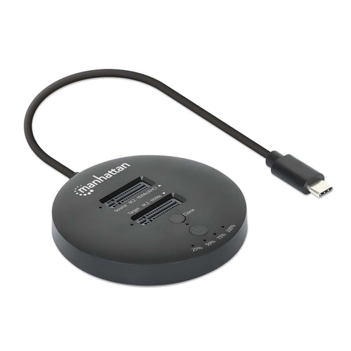 Miniatura 3 de Docking y Clonador de SSD M.2 NVMe de Manhattan, Velocidad 10 Gbps, Interfaz USB-C, Duplica datos sin PC.