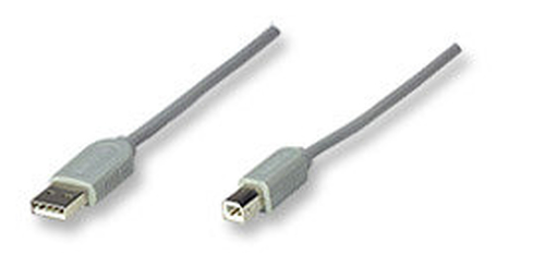 Cable Manhattan USB A Macho - USB B Macho, 3 Metros, (317863) Gris