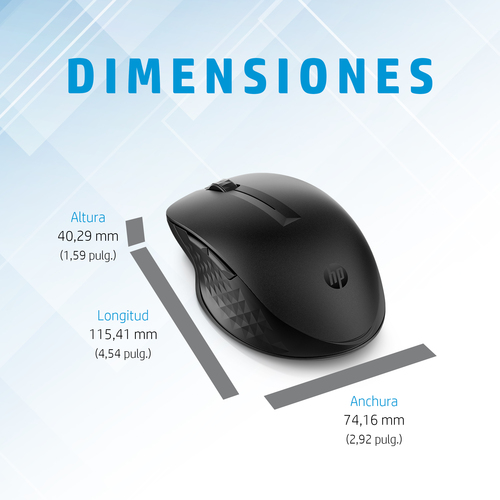 Miniatura 2 de Mouse HP Mouse inalámbrico para múltiples dispositivos 435 5 Botones, 4000 DPI, RF inalámbrico + bluetooth, 10 m, Negro