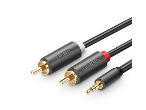 Cable de audio Ugreen 10512 2 x RCA a 3,5mm, 3 m, Negro