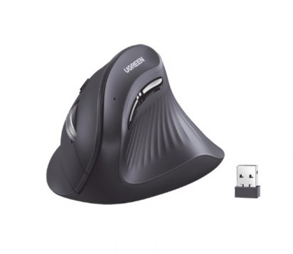 Mouse Ugreen 25444 5 Botones, 4000 DPI, RF inalámbrico + bluetooth, 10 m, Negro