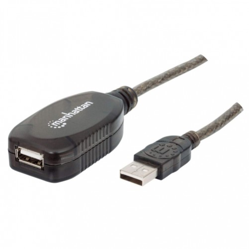 EXTENSOR Manhattan 10 m, USB A a USB A, Macho/Hembra, 480 Mbit/s, Negro