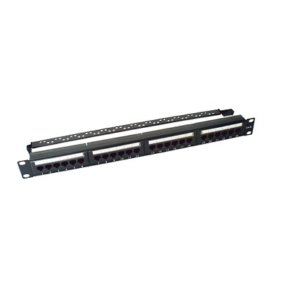 Panel de parcheo LinkedPRO LPPP607 24 Puertos, Soporta Cat6, Color Negro, Montaje en bastidor, Capacidad del rack 1U