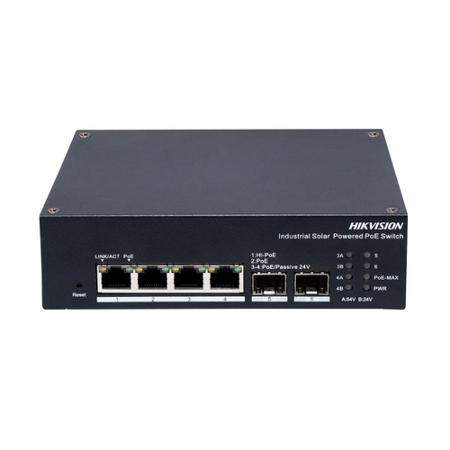 Switch Hikvision DS-3T1506HP-EI-UPS Gestionado, RJ-45 4, Gigabit Ethernet (10/100/1000), Escritorio, Blanco