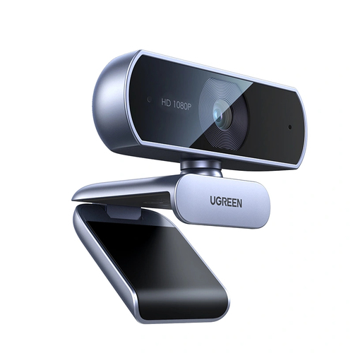 Camara WEB Ugreen FHD 1080p, Microfono, USB, Cancelacion de Ruido, Gris